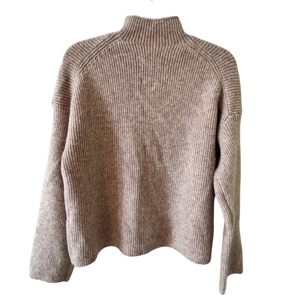 Abercrombie & Fitch Womens Mock Neck Ribbed Sweater Soft Mauve XS Relaxed - Picture 2 of 11